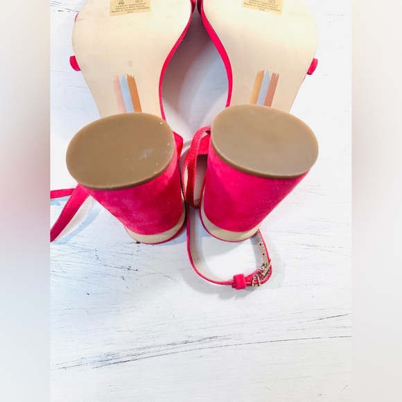 Sam Edelman NEW Kia, Suede 4” Block Heel, Buckle Strap, Dahlia Pink, Size 8 - Picture 8 of 10